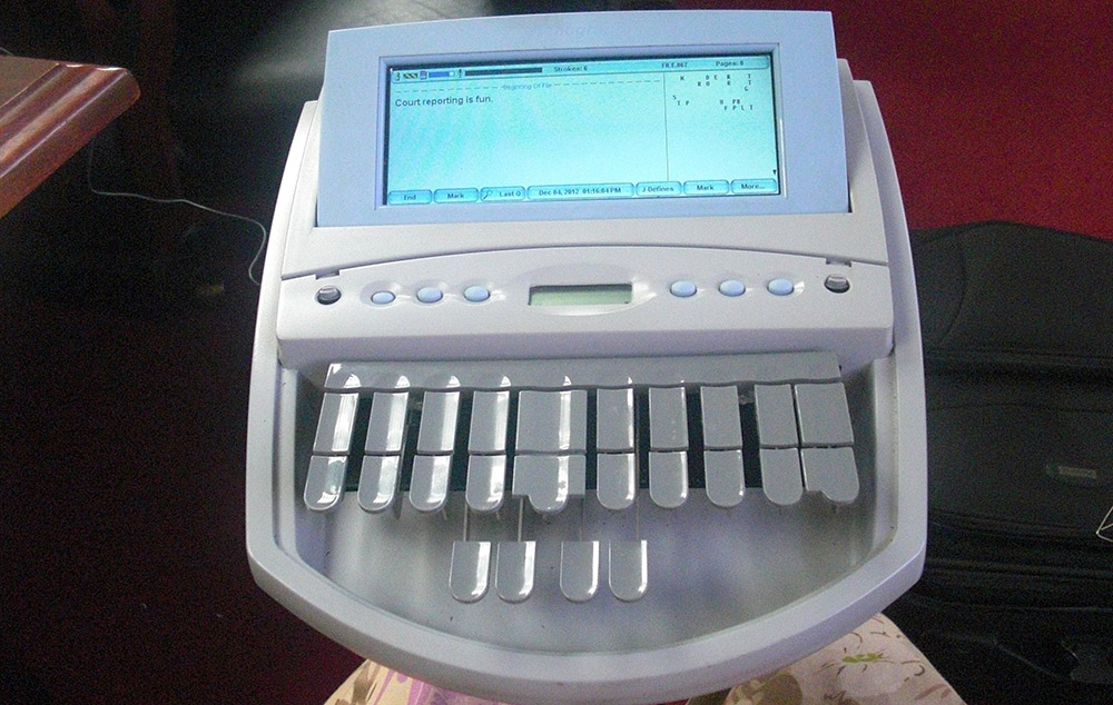 what machine does a court stenographer use - Alysia Yang